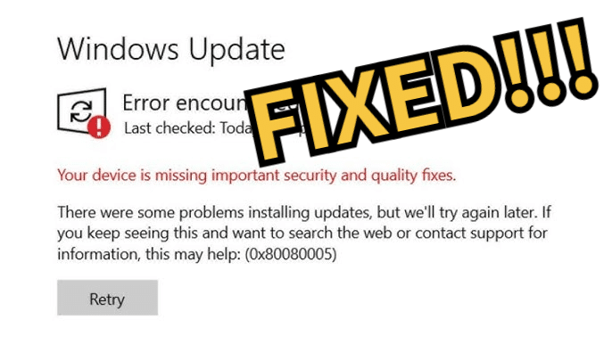 Image 1 of How to Fix Windows Update Error 0x80080005 Easily and Quickly [2025]