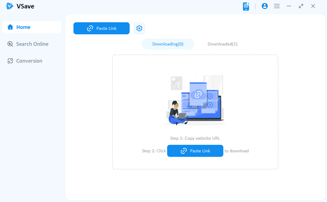Vsave’s paste link box 