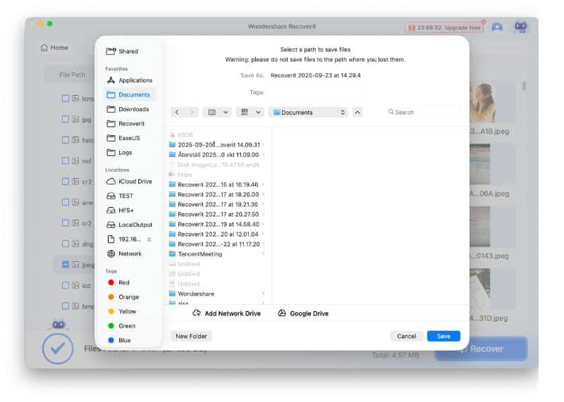 save recovered files