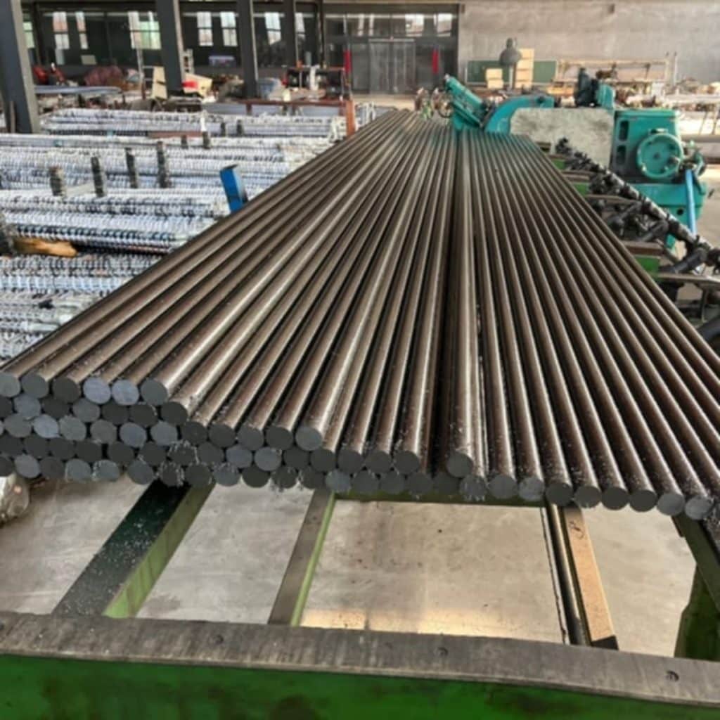 Advanced steel rods in automated manufacturing facility illustrating improved strength and safety