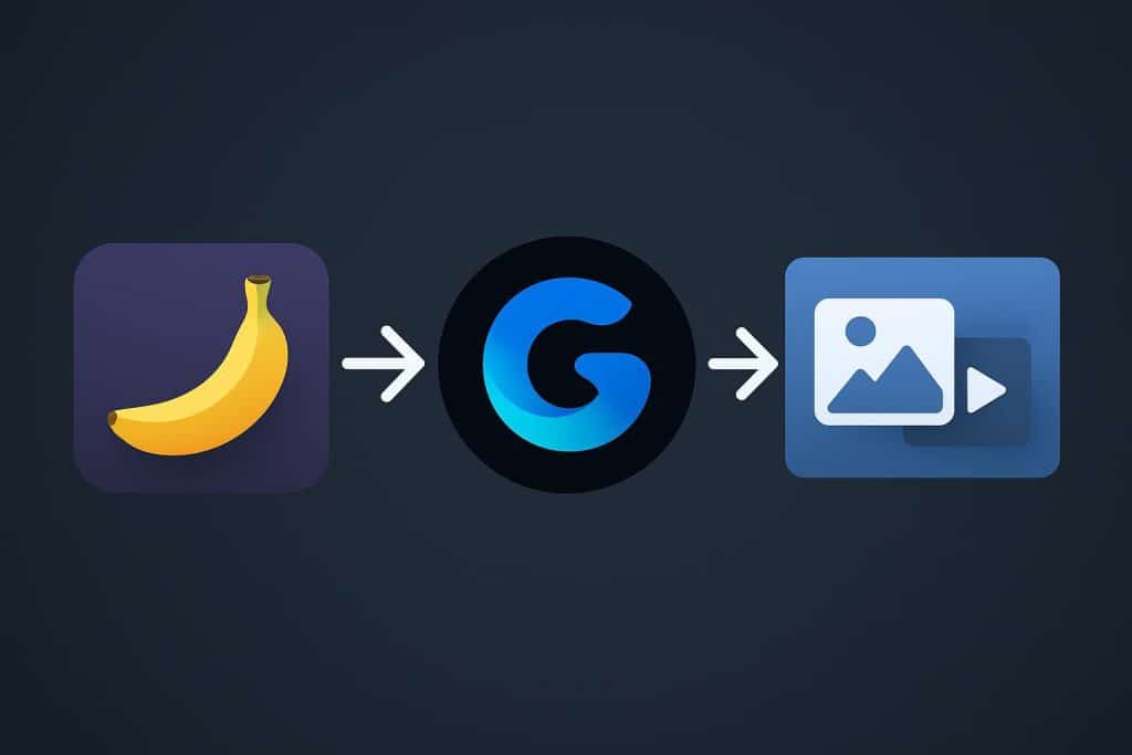 How to Use Google Gemini Workflow (Nano Banana → Veo 3) to Create AI Images & Videos Google Gemini Workflow process from Nano Banana to Veo 3 for AI image and video creation