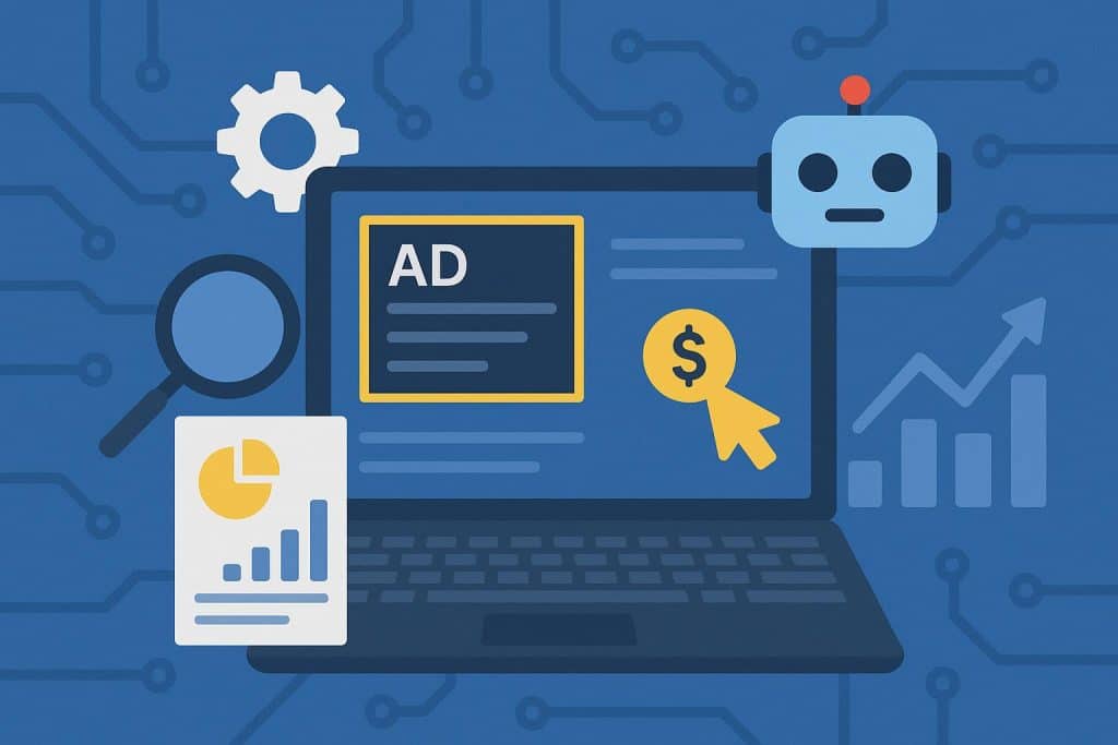 How AI and Automation Are Changing PPC Audits – What You Must Know AI-driven tools analyzing data charts for automated, efficient PPC audit and marketing insights