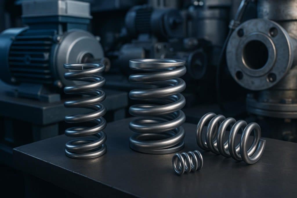 Close-up of custom engineered springs used in advanced industrial machinery and equipment