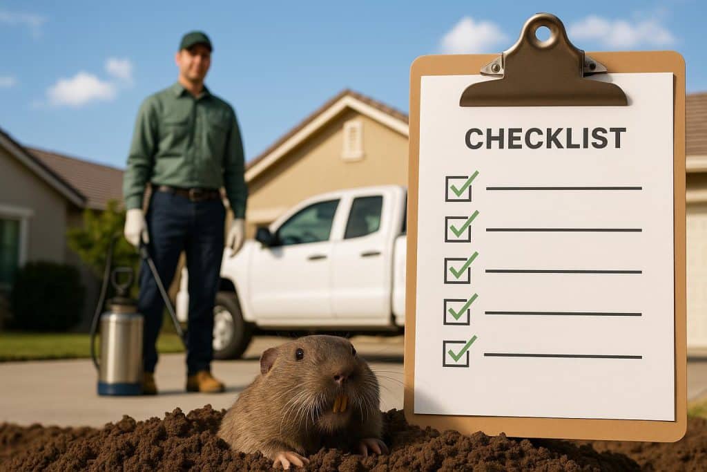How to Choose the Best Gopher Removal Service in Murrieta for Long-Term Protection Professional gopher removal technician inspecting Murrieta yard for pest control and long-term protection