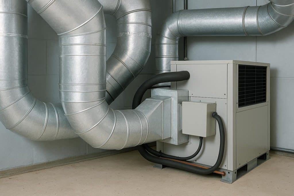 The Role of Ductwork in Air Conditioning Efficiency and Repairs Central air conditioning ductwork system highlighting airflow and efficiency in HVAC maintenance