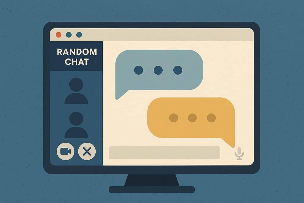 The Rise of Random Chat: Why Strangers Are Talking Again Online Colorful chat bubbles connecting across a digital network, symbolizing online random conversations