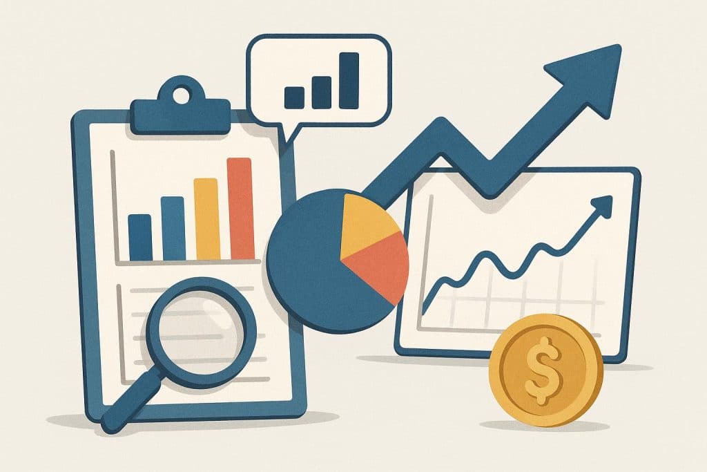 Data analytics dashboard illustrating research-driven marketing strategy for business growth