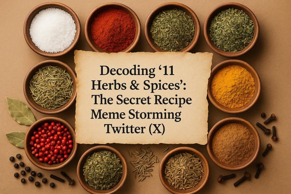 Decoding ’11 Herbs & Spices’: The Secret Recipe Meme Storming Twitter (X) KFC 11 herbs and spices secret recipe meme trending on Twitter with fried chicken graphics