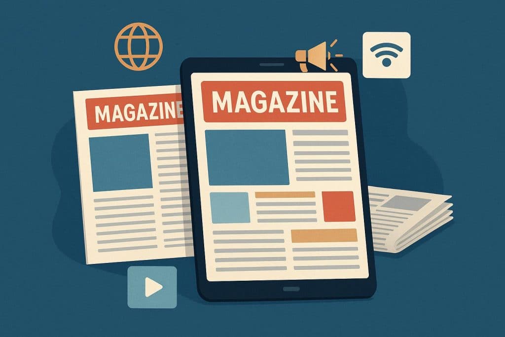Digital magazines displayed on tablets and smartphones revolutionizing media consumption