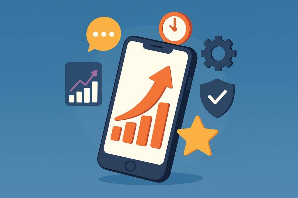 Modern digital platform dashboard displaying customer satisfaction metrics and feedback trends