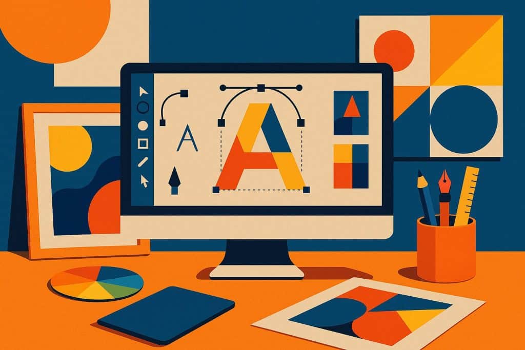 Minimalist workspace with innovative design elements reflecting contemporary visual culture trends