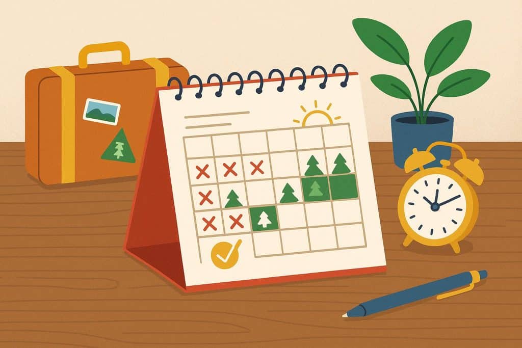 Shared holiday calendar and planning documents fostering strong, transparent team collaboration