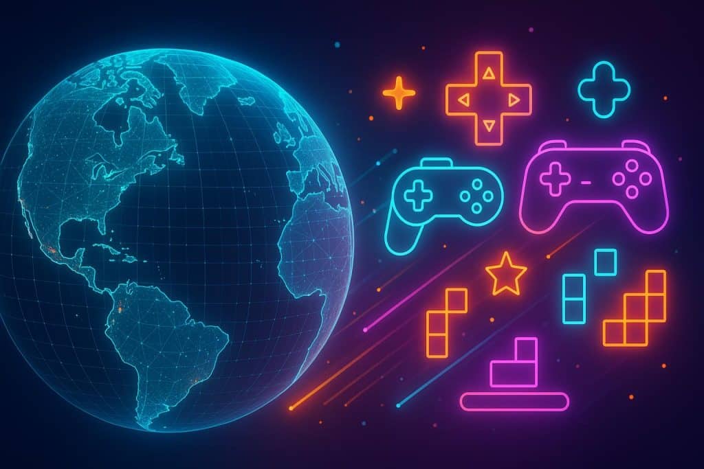 The Global Digital Gaming Landscape Is Entering Its Fastest Evolution Yet — And Why Smart Discovery Tools Are Becoming Essential Abstract representation of rapid digital gaming industry growth and innovative discovery tool concepts