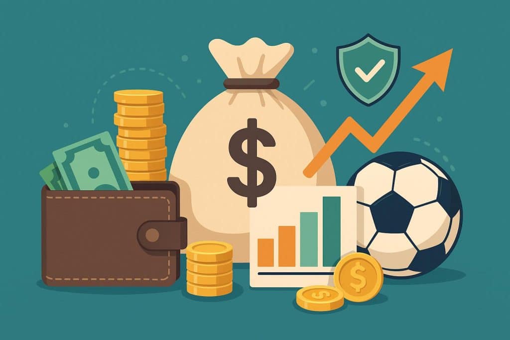 Advanced Bankroll Techniques Designed to Protect Stability During SBO Online Football Betting Digital illustration of bankroll management charts and football bets for SBO online betting stability