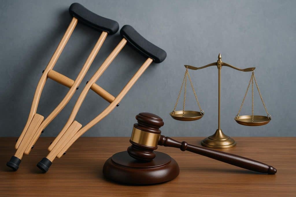 Lawyer advising injured client on early legal support after an accident in an office setting