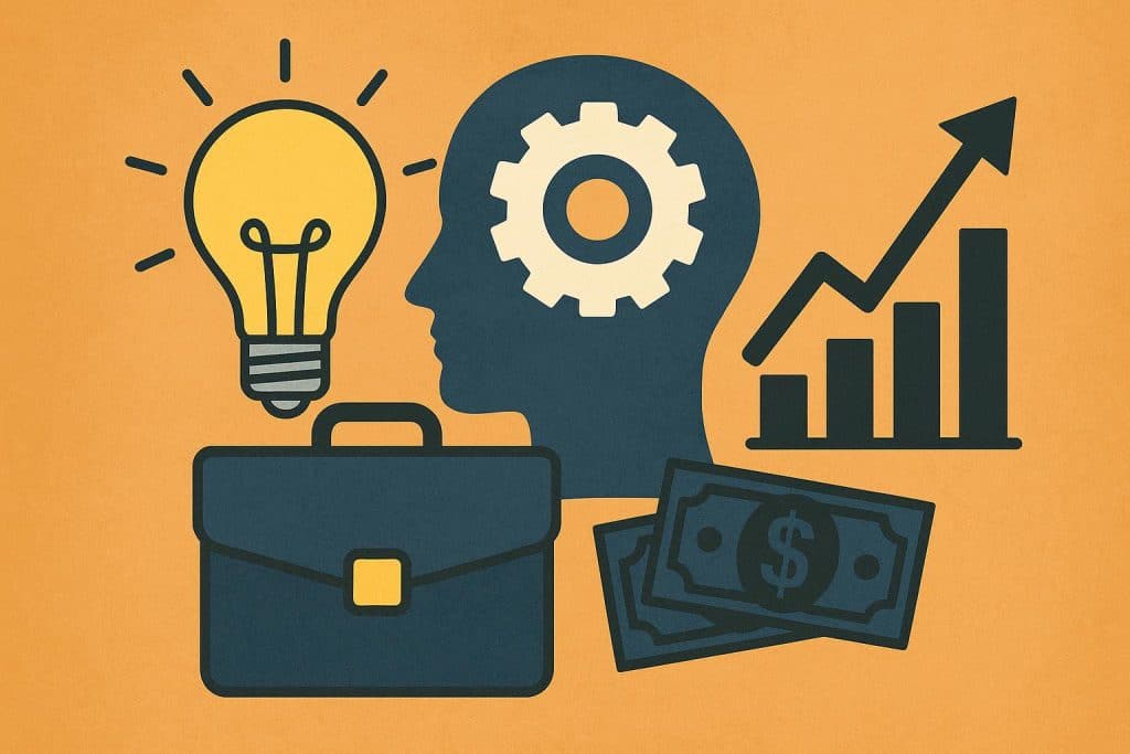 Christian Comair: The Mentality Required for Effective Entrepreneurship Focused entrepreneur brainstorming business strategy for successful startup innovation.