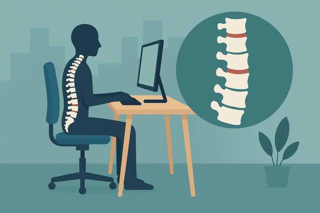 The Science of Desk Work and Spine Health: How San Jose Workers Can Prevent Chronic Back Pain Ergonomic office desk setup promoting spine health for San Jose professionals and workers