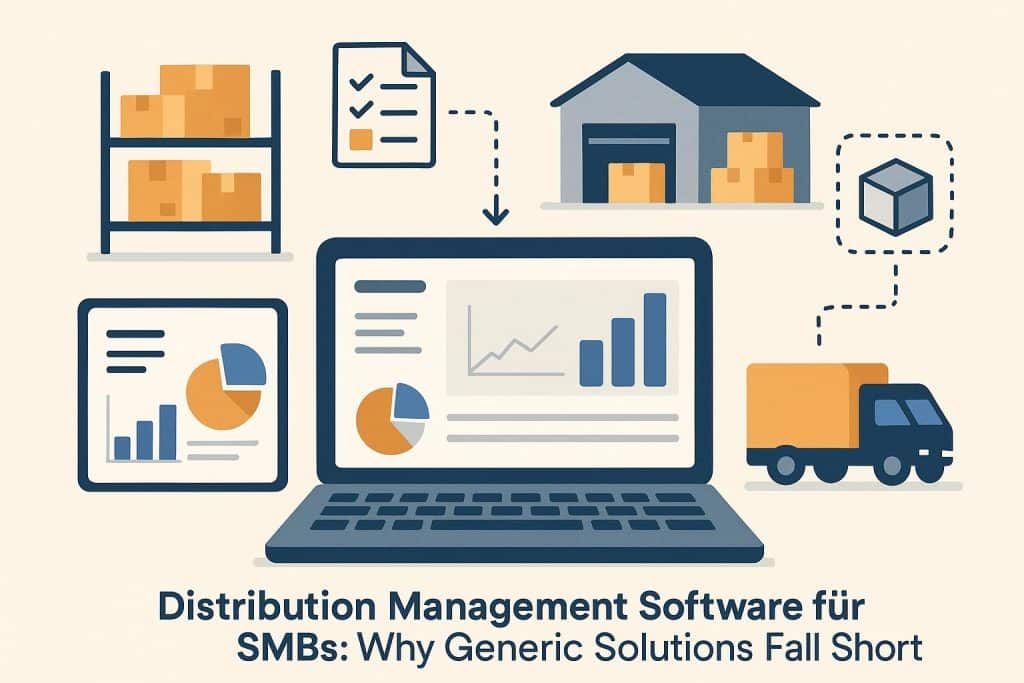 Distribution Management Software for SMBs: Why Generic Solutions Fall Short Dashboard of distribution management software highlighting inventory and order tracking features for SMBs