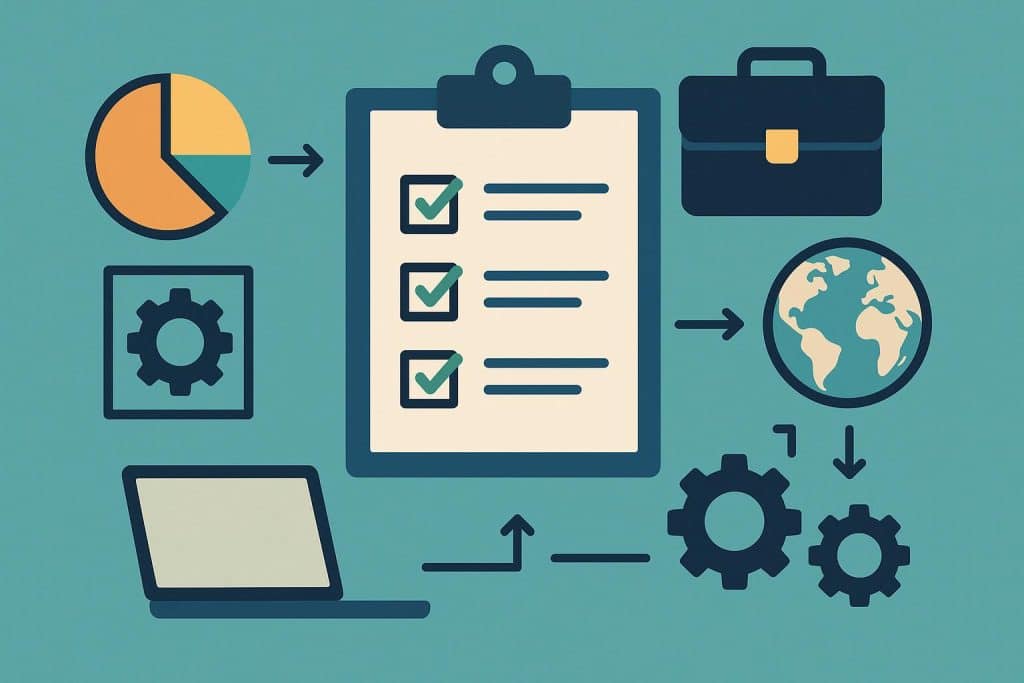 Team collaborating on business projects for outsourcing core tasks in a modern office setting