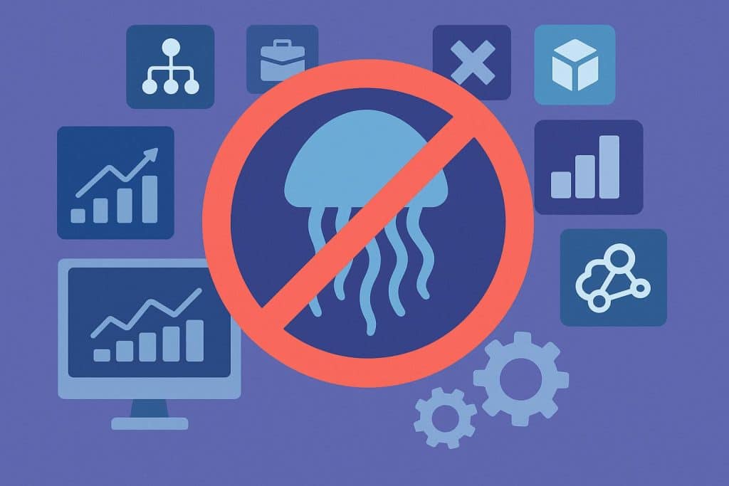 Icons of top software tools for engineering management as alternatives to Jellyfish