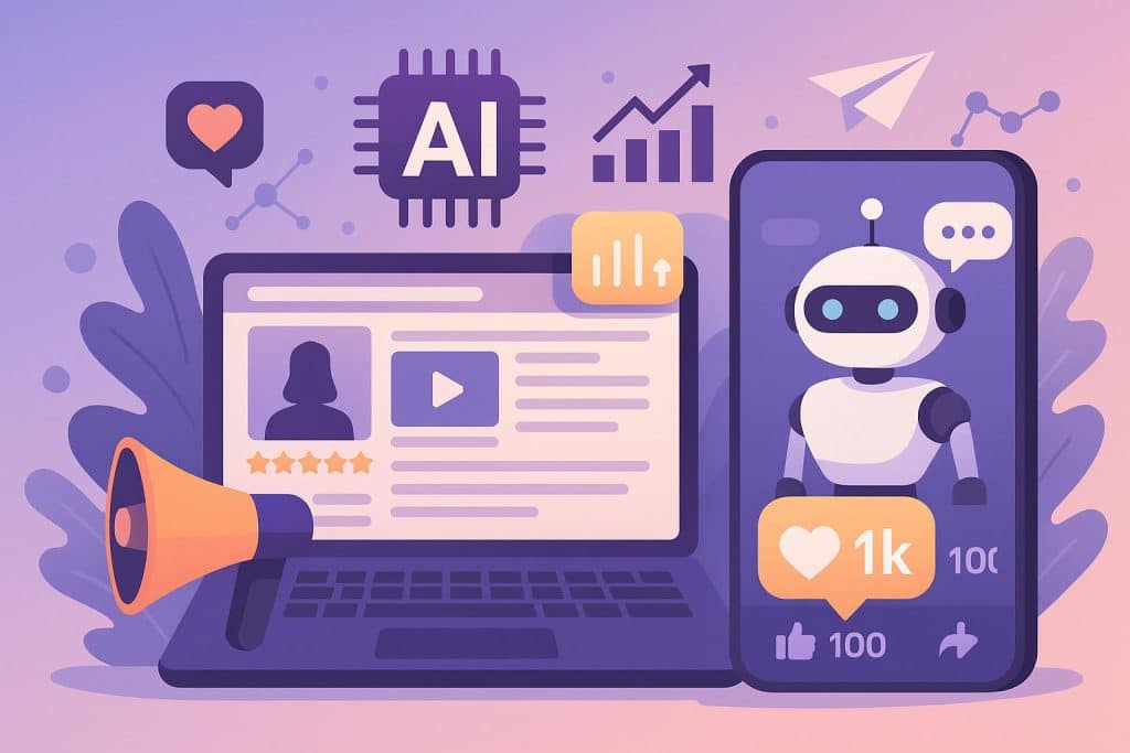 AI-driven influencer network icons transforming social media marketing and brand collaborations