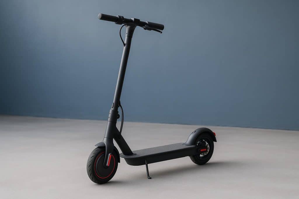 Electric scooters from top brands displayed for sale at a showroom with various models lined up