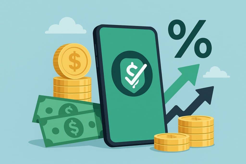 How Personal Loan Apps Help You Get The Best Interest Rates? Smartphone displaying personal loan app interface with competitive interest rate comparison charts