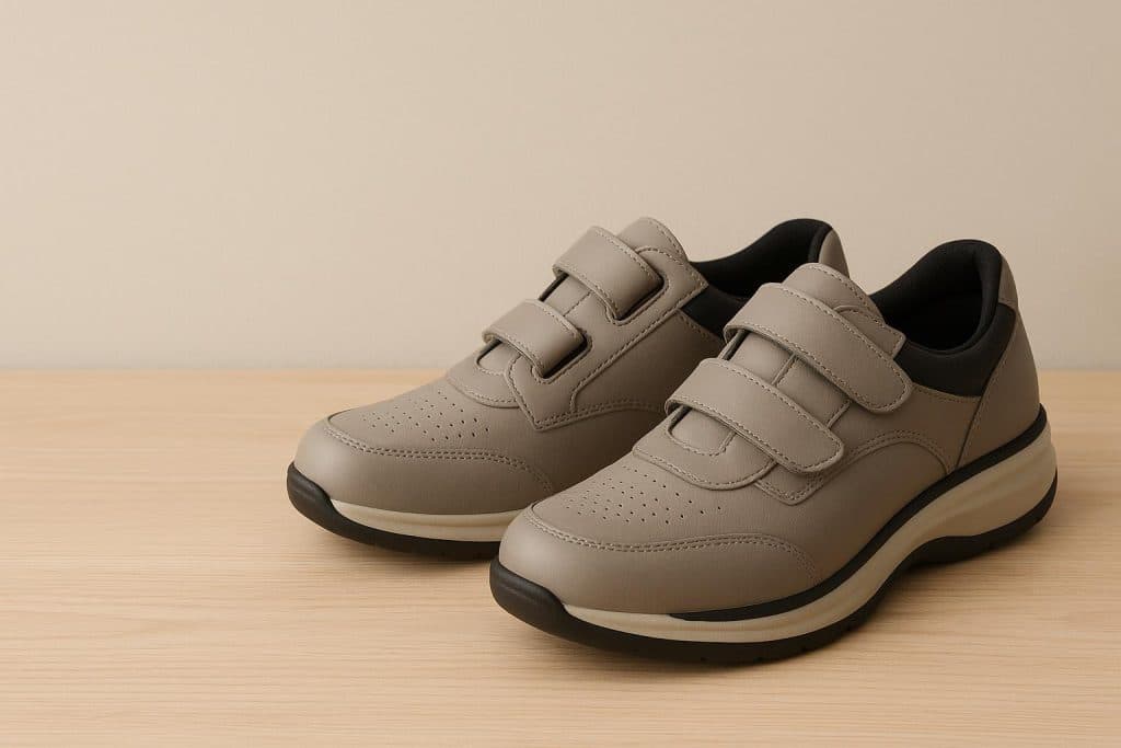 A Complete Guide to Choosing the Right Orthopedic Shoes for Your Daily Comfort Orthopedic shoes displayed on a shelf showcasing supportive features for daily comfort