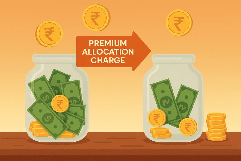 How the Premium Allocation Charge in a ULIP Scheme Impacts Your Initial Investment Value Premium allocation charge affecting initial investment in a ULIP scheme finance illustration