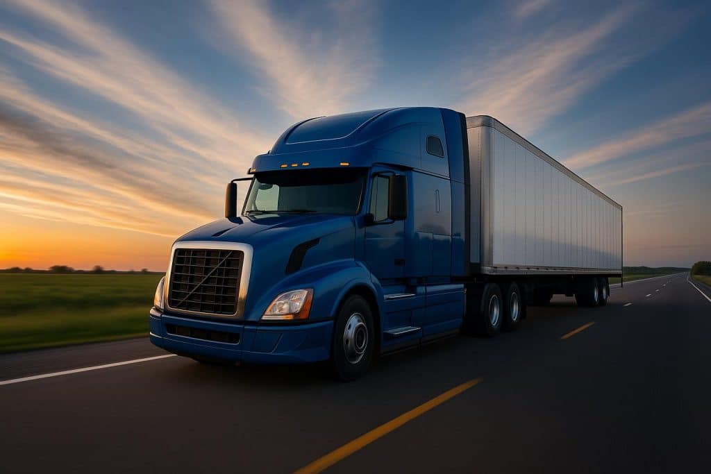 How Temp-to-Hire Drivers Can Revolutionize Your Trucking Business Semi-truck on highway representing temp-to-hire drivers transforming trucking industry operations