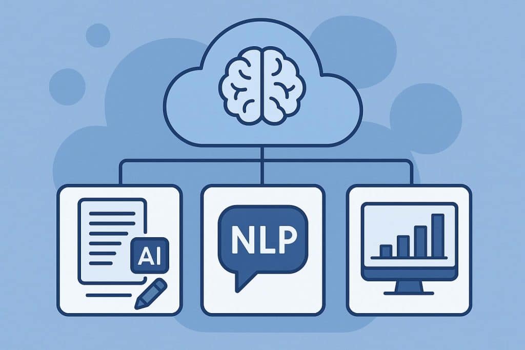 BrainHost.ai is a powerful AI-driven platform offering three major services: BrainHost.ai platform showcasing AI technology and its three main innovative services