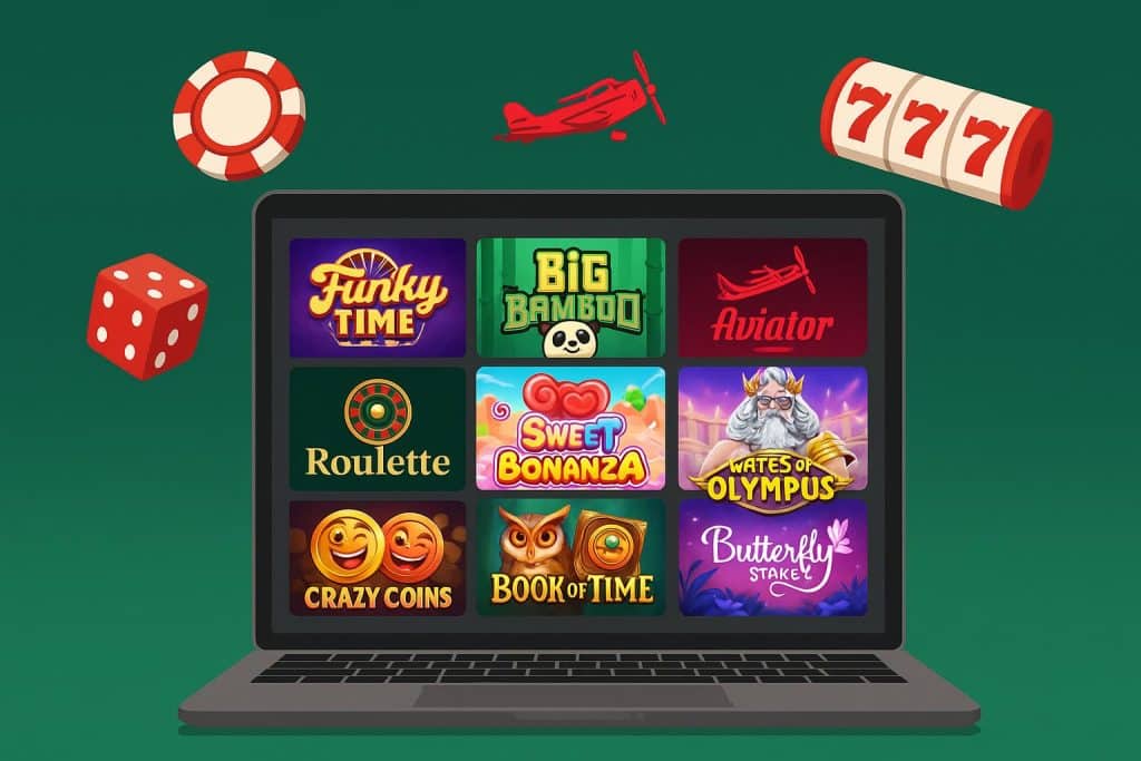 Popular online casino games from PinUp India showcased in a vibrant digital gaming interface