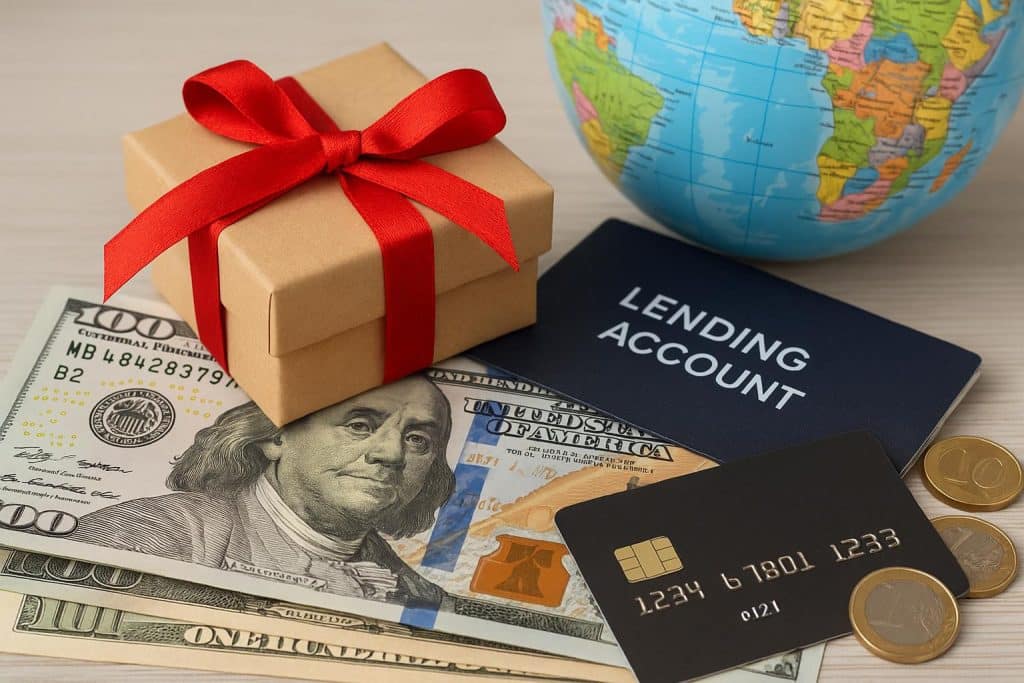 Foreign currency transfer illustrating benefits of overseas gift lending accounts for remittances