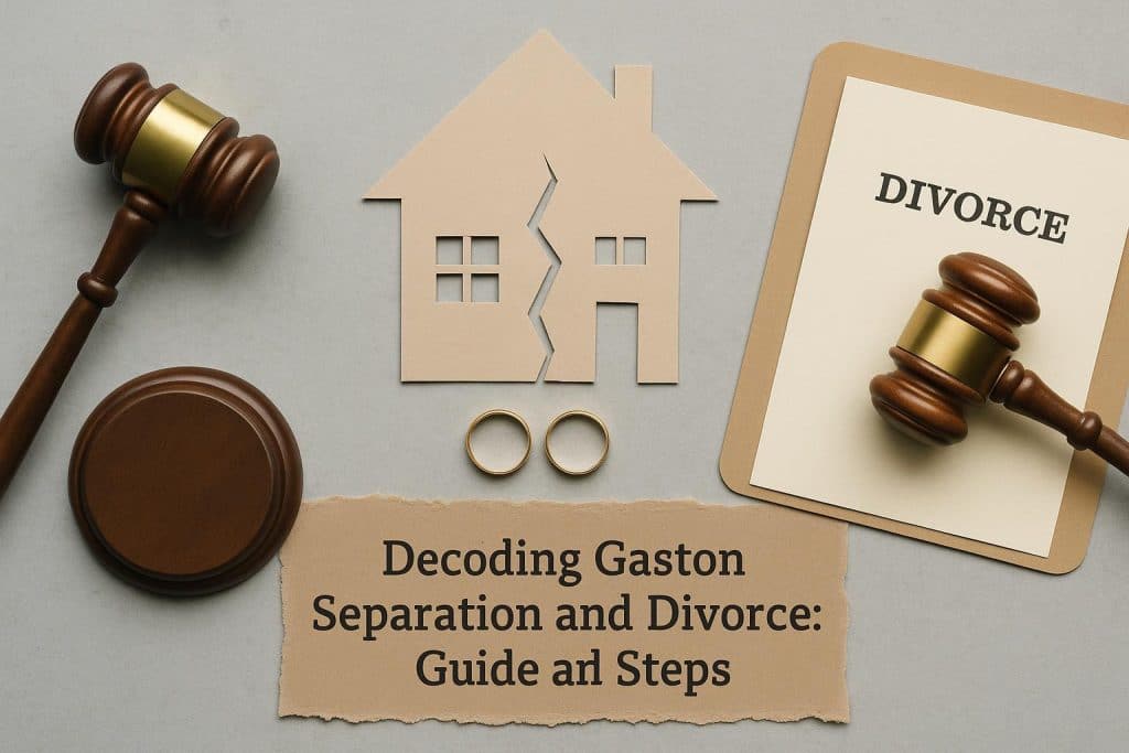 Gaston County divorce paperwork and guidebook representing separation and legal process steps