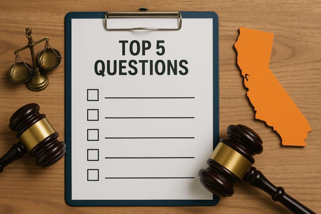 Bail bonds paperwork and gavel with Orange County map, symbolizing bail agent selection tips