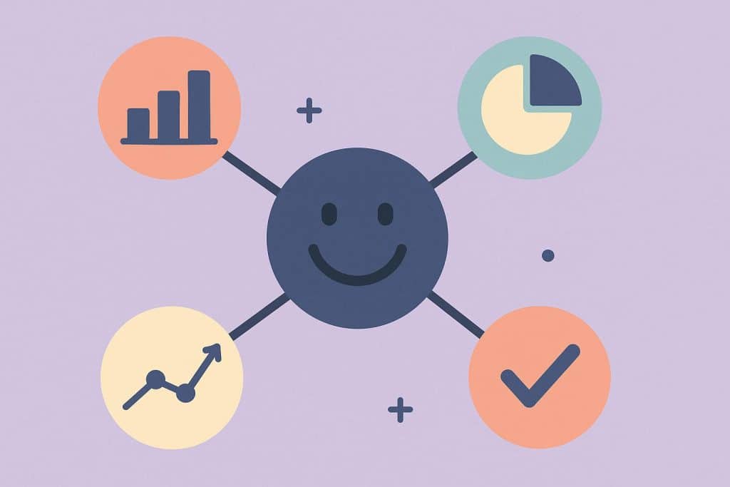 Abstract graphic illustrating key indicators of a vibe-coded project in modern workplace culture