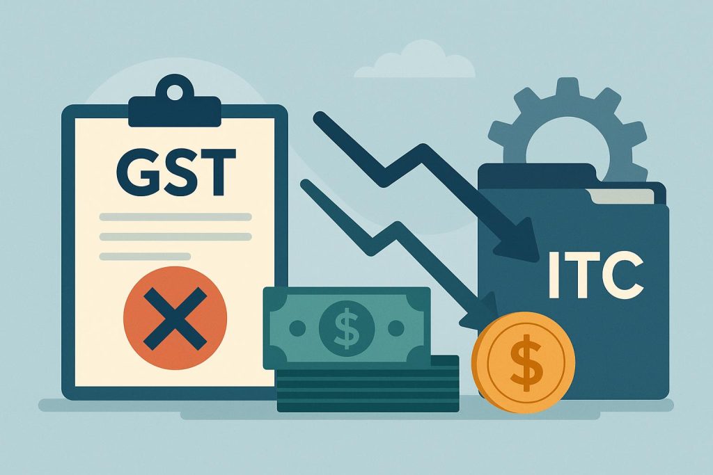 GST filing errors impacting business cash flow and input tax credit (ITC) claims illustration