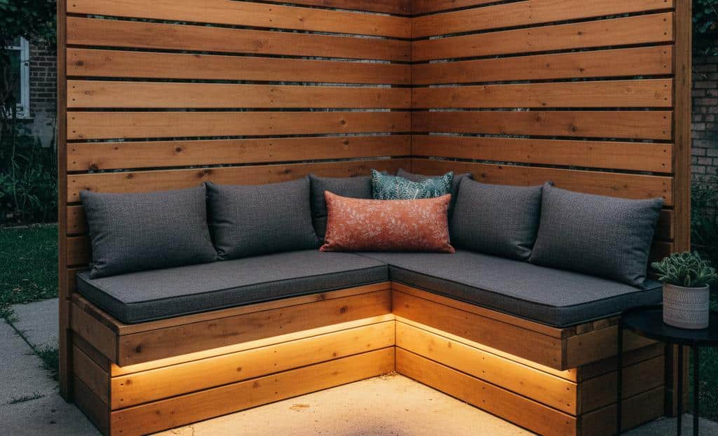 A couch with pillows in a cornerAI-generated content may be incorrect.