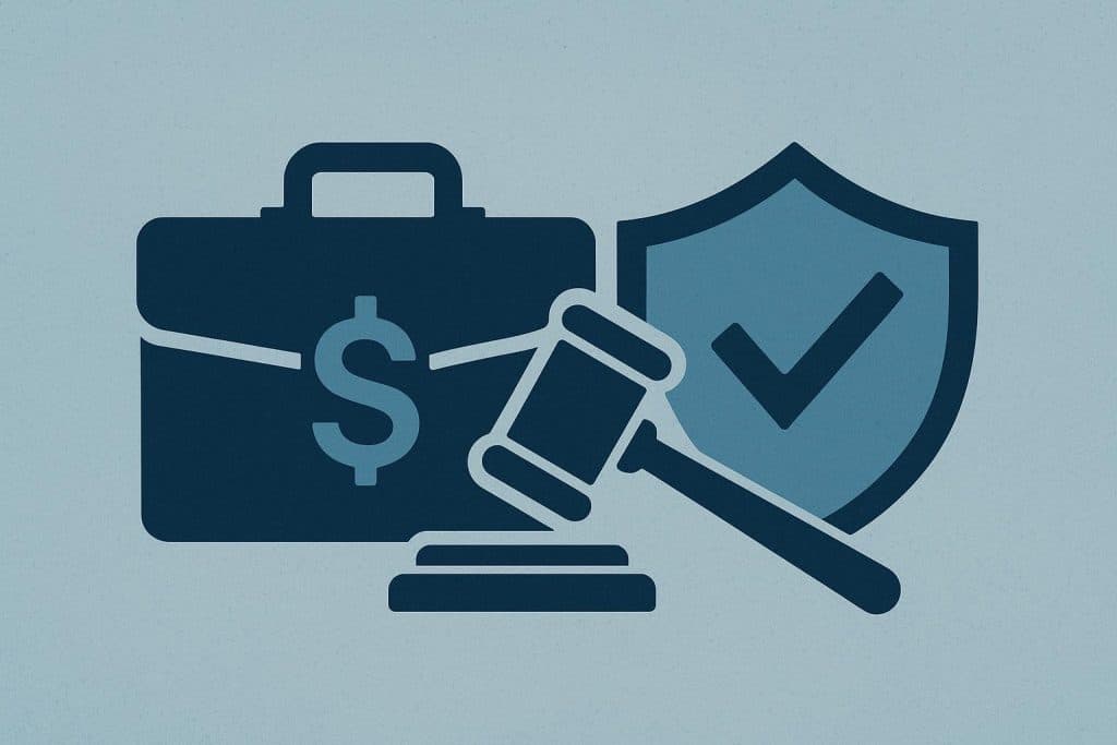 Gavel and legal documents symbolizing white collar crime charges and defense lawyer protection