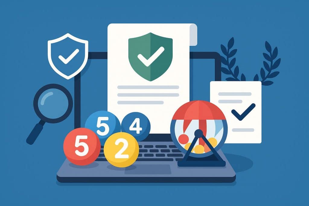 Verified Toto information platform logo and secure online gaming concept illustration