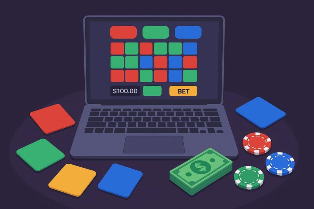 Colorful online prediction game interface with betting options and risk warning highlights