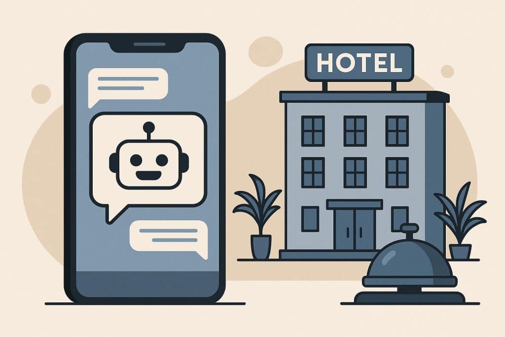 Chatbot interface assisting hotel guests with reservations and service requests