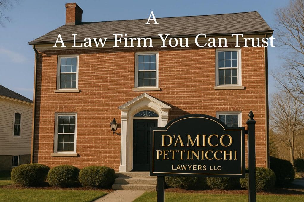 D’Amico Pettinicchi law firm office exterior showcasing trusted legal services branding
