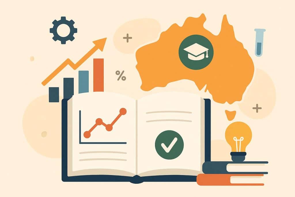 Student and tutor working together on schoolwork in an Australian classroom setting