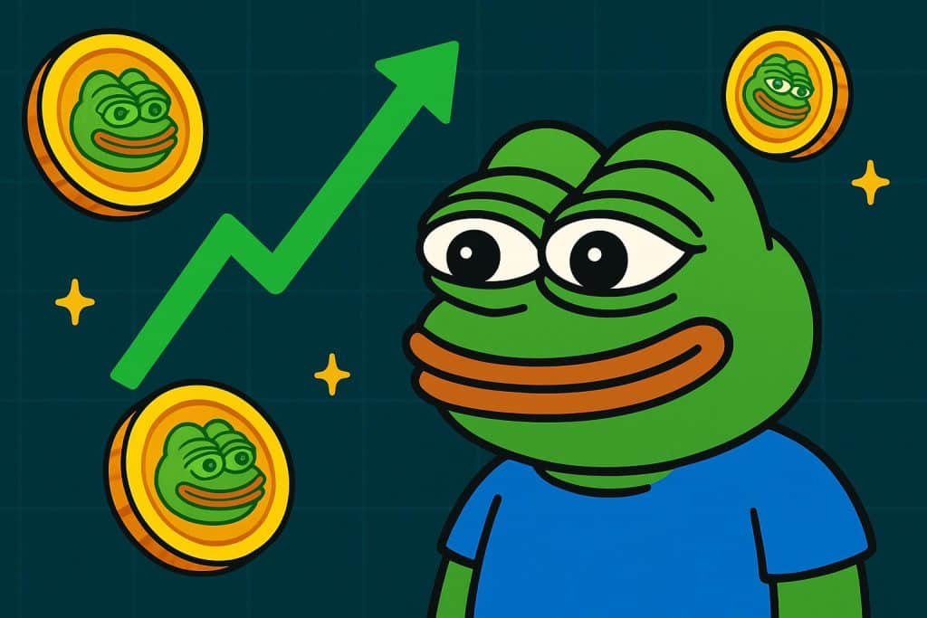 Littlepepe crypto project mascot with growth chart and community symbols for engagement focus