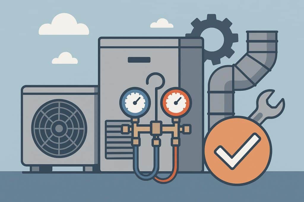 Modern HVAC technician servicing air conditioning unit for long-term reliable equipment performance
