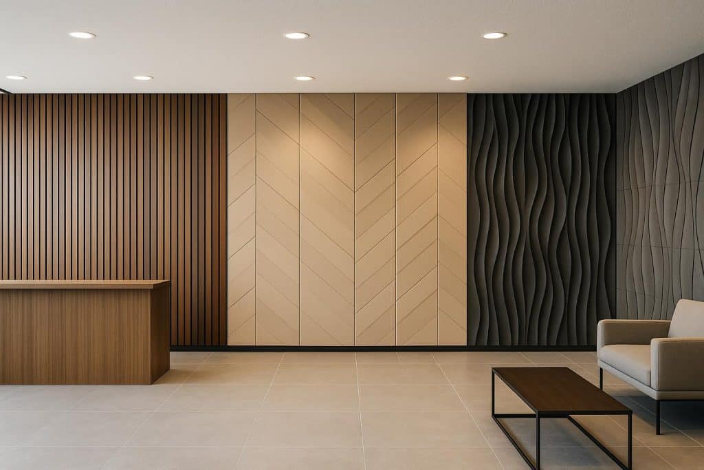 Sleek modern wall panels enhancing the interior design of a contemporary commercial space