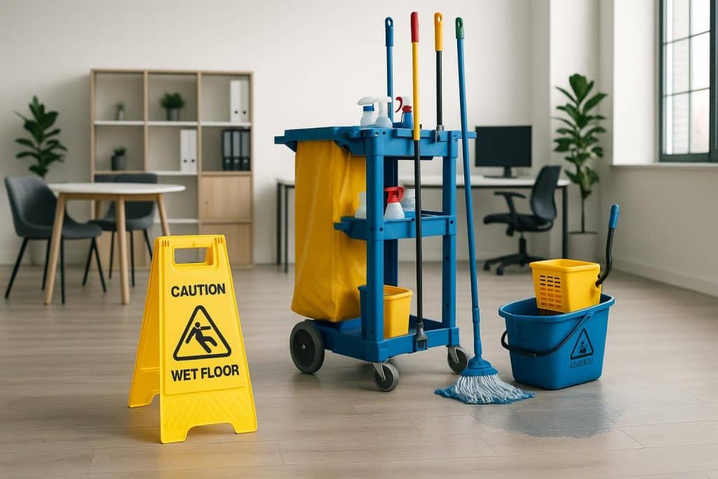 Professional cleaning team enhancing commercial interior with St George Cleaning Solutions