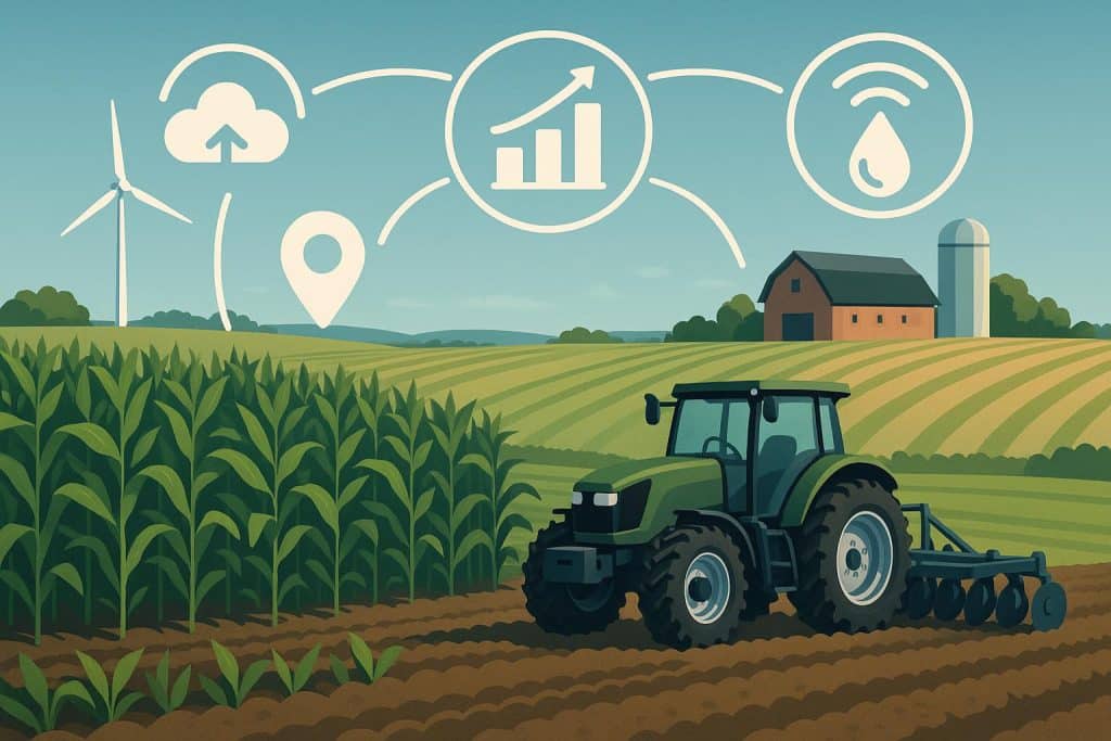 Modern tractor using advanced technology for efficient smart farming in agriculture fields