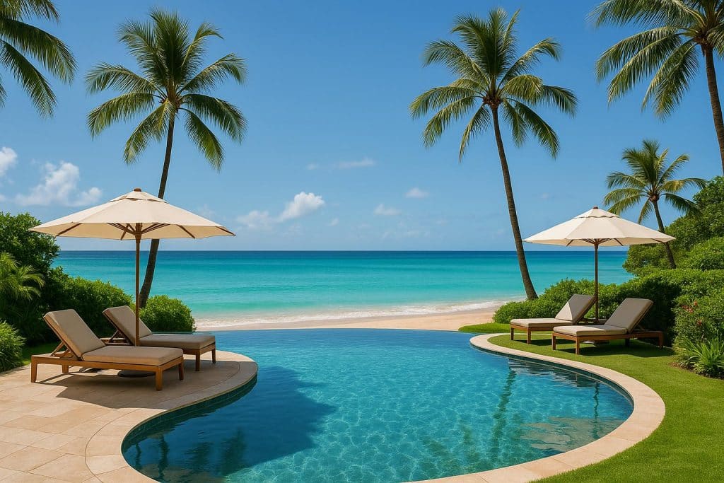 Luxury beachfront resort showcasing premium amenities and ocean views for vacation inspiration